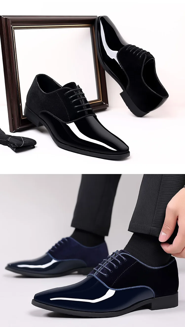 Men's formal wear new business leather shoes Men Casual Lace Up Formal Shoes Office Work Shoe for Male fashion Wedding Oxfords