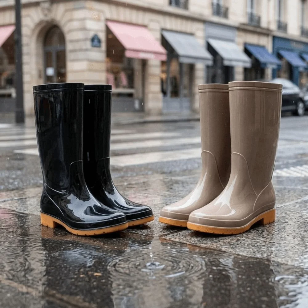 Non-slip Women's Long Rain Boots Waterproof High-Top Garden Rain Shoes Durable Lightweight Water Shoes For Outdoors,Kitchen,Work