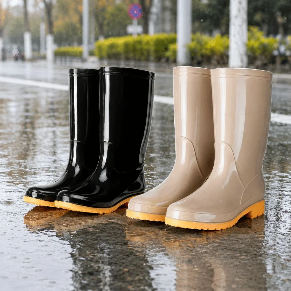Non-slip Women's Long Rain Boots Waterproof High-Top Garden Rain Shoes Durable Lightweight Water Shoes For Outdoors,Kitchen,Work