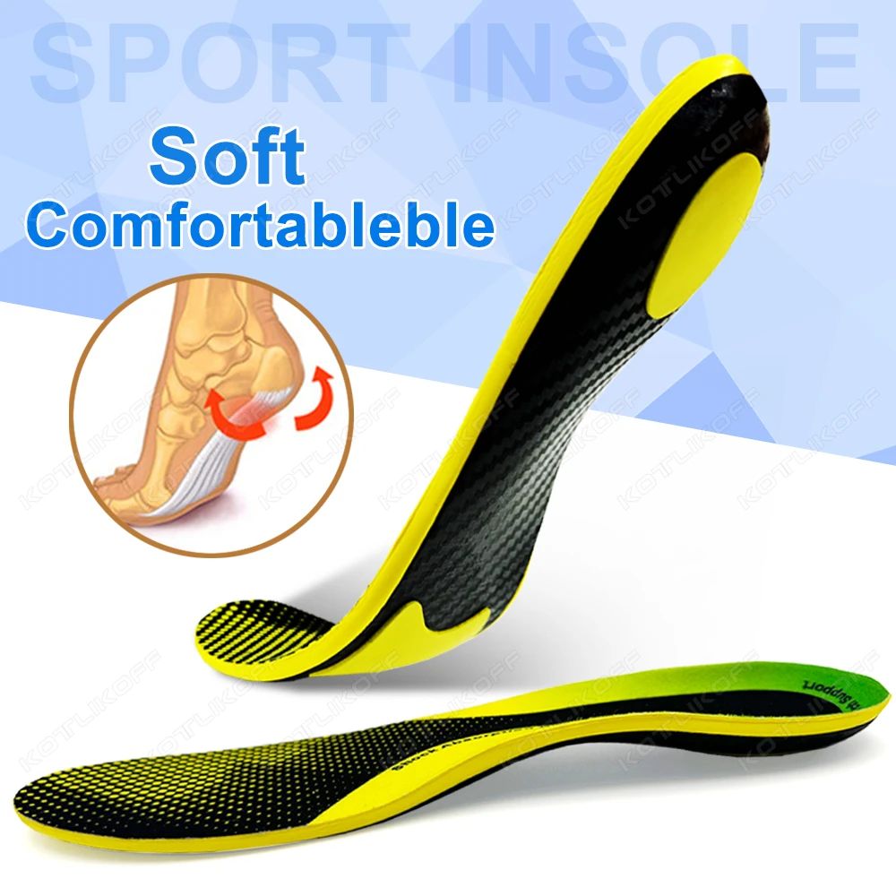 Full Palm Carbon Fiber Insoles High Elasticity Shock Absorption Outdoor Sports Running 3D Arch Support Ultra Light High Strength