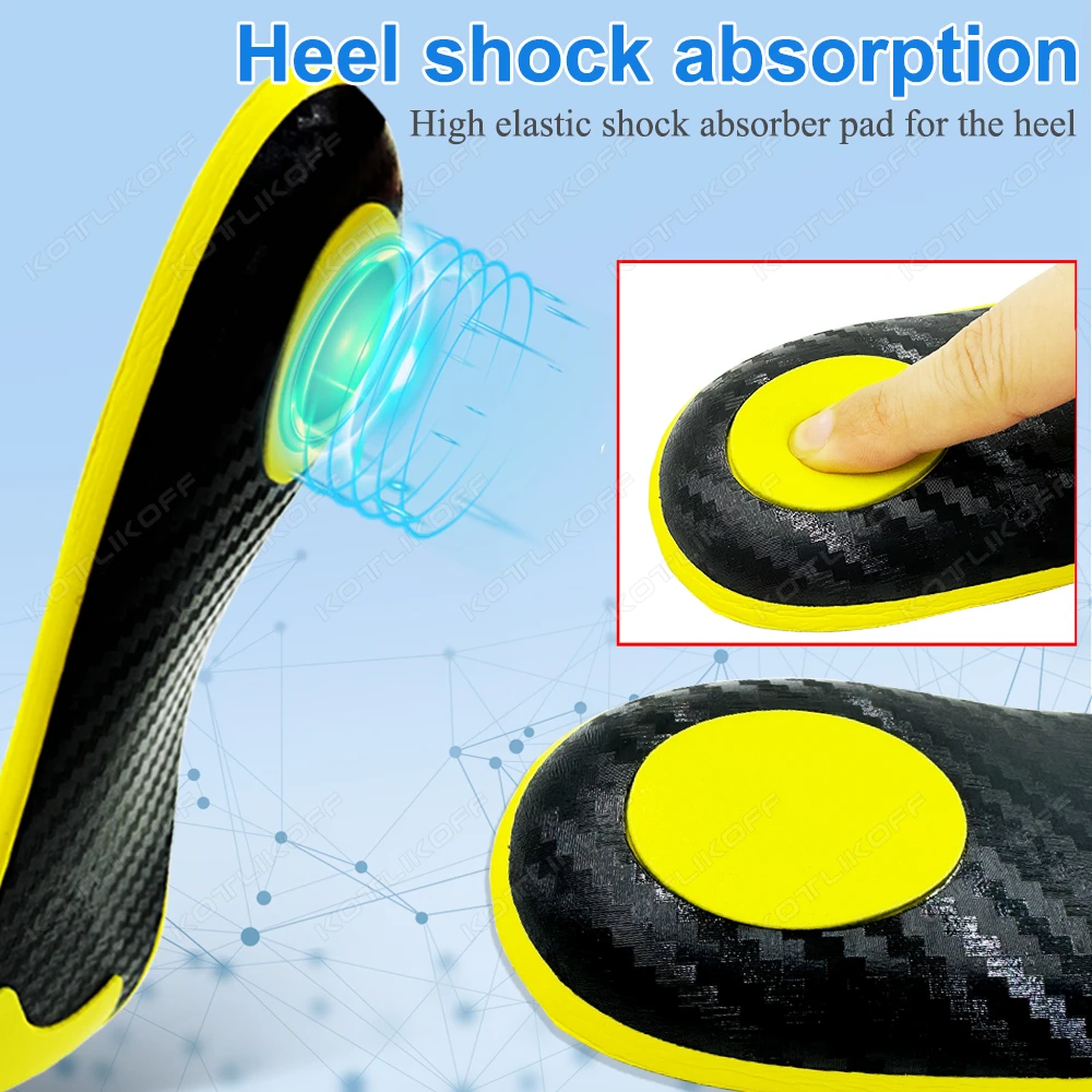 Full Palm Carbon Fiber Insoles High Elasticity Shock Absorption Outdoor Sports Running 3D Arch Support Ultra Light High Strength