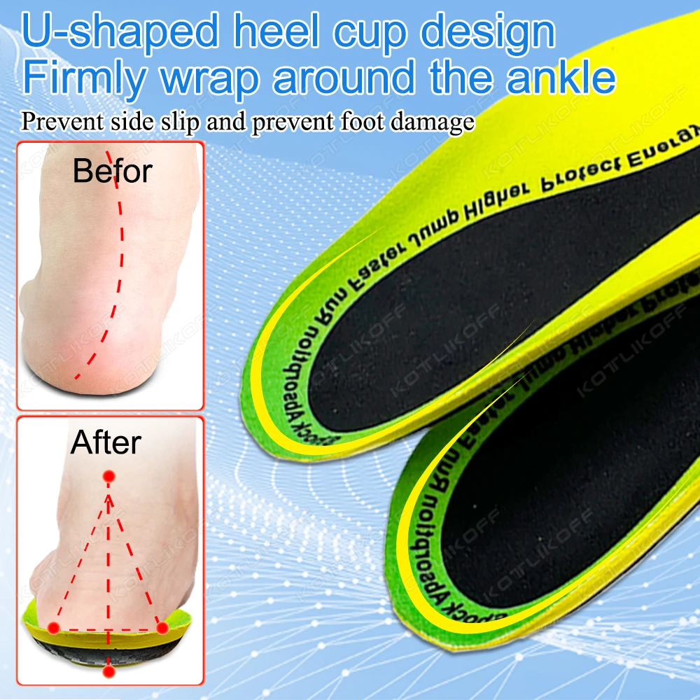 Full Palm Carbon Fiber Insoles High Elasticity Shock Absorption Outdoor Sports Running 3D Arch Support Ultra Light High Strength