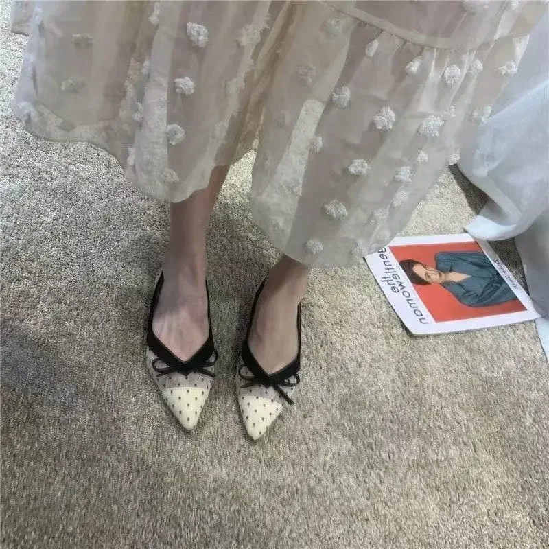 Fashionable Hot Selling New Comfortable Large Pize Women's Shoes Spring/Autumn Elegant Pointed Sexy Bow Banquet Mary Jane Shoes