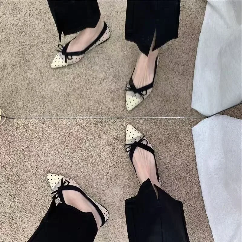 Fashionable Hot Selling New Comfortable Large Pize Women's Shoes Spring/Autumn Elegant Pointed Sexy Bow Banquet Mary Jane Shoes
