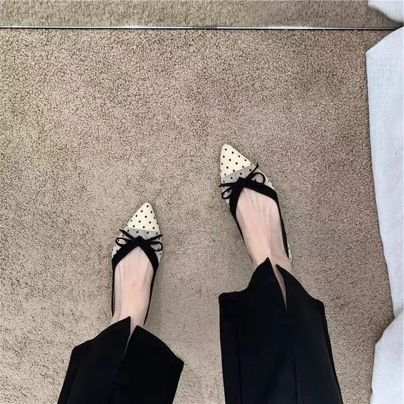 Fashionable Hot Selling New Comfortable Large Pize Women's Shoes Spring/Autumn Elegant Pointed Sexy Bow Banquet Mary Jane Shoes