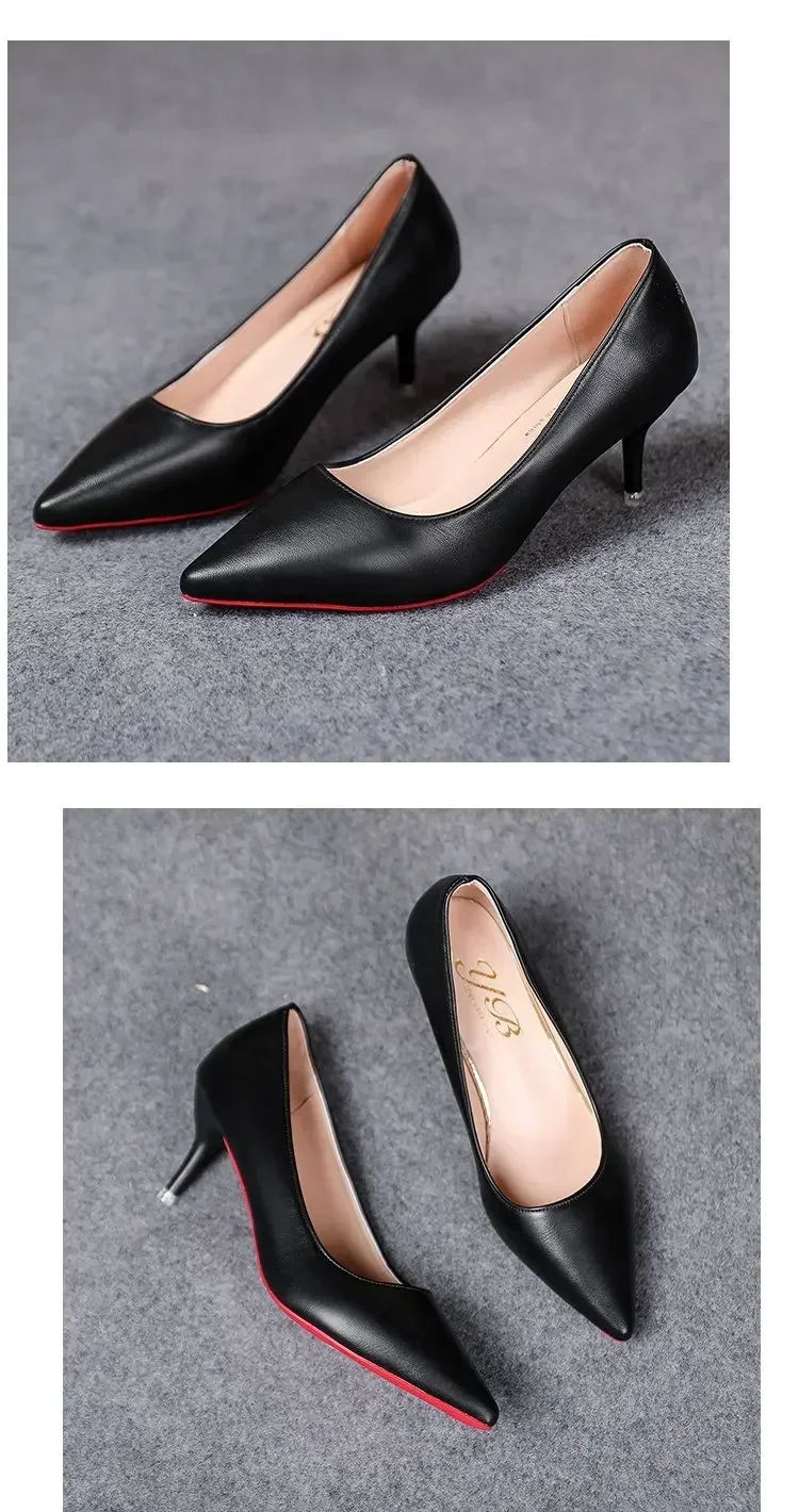 Sexy Pointed Toe Patent Leather High Heels Temperament Girl Sole Party Dress Stiletto Pumps Classic Black Work Single Shoes