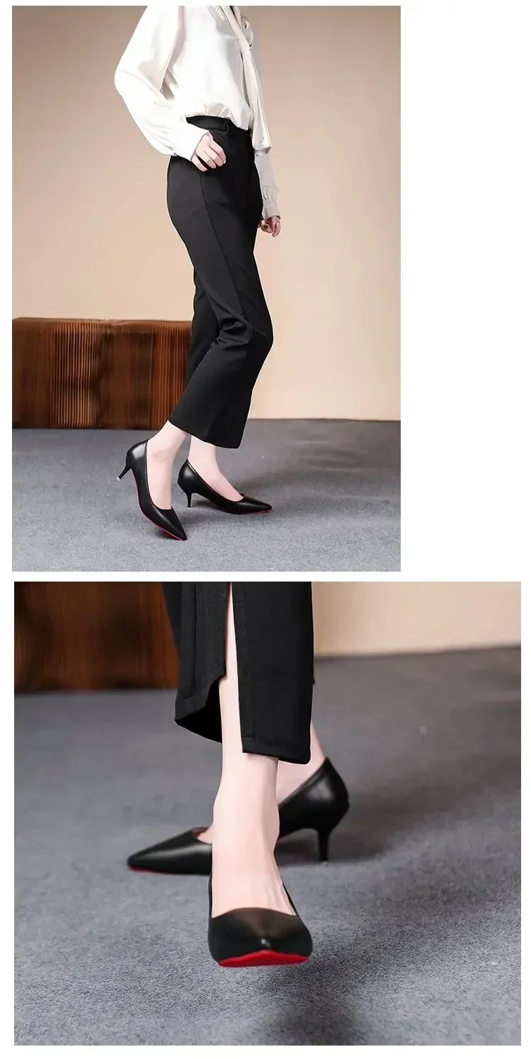 Sexy Pointed Toe Patent Leather High Heels Temperament Girl Sole Party Dress Stiletto Pumps Classic Black Work Single Shoes