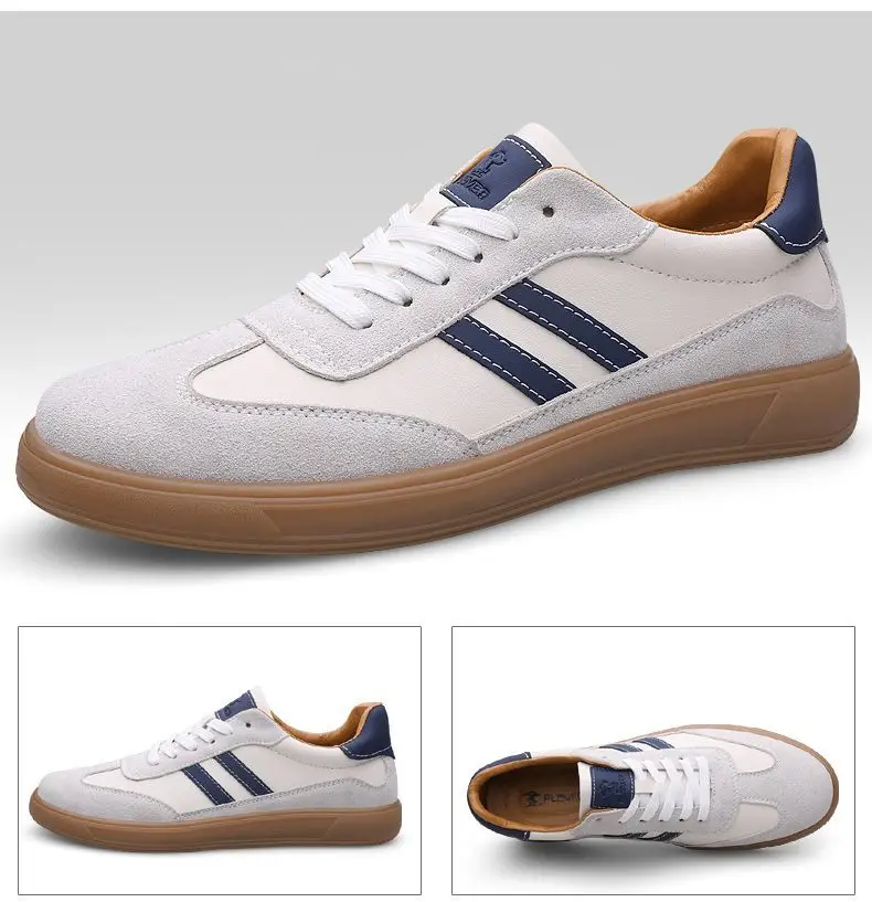 High Quality Leather Sneakers Men Trainers Classic Casual Sports Shoes Man Flat Sneakers Outdoor Non-slip Men's Skateboard Shoes