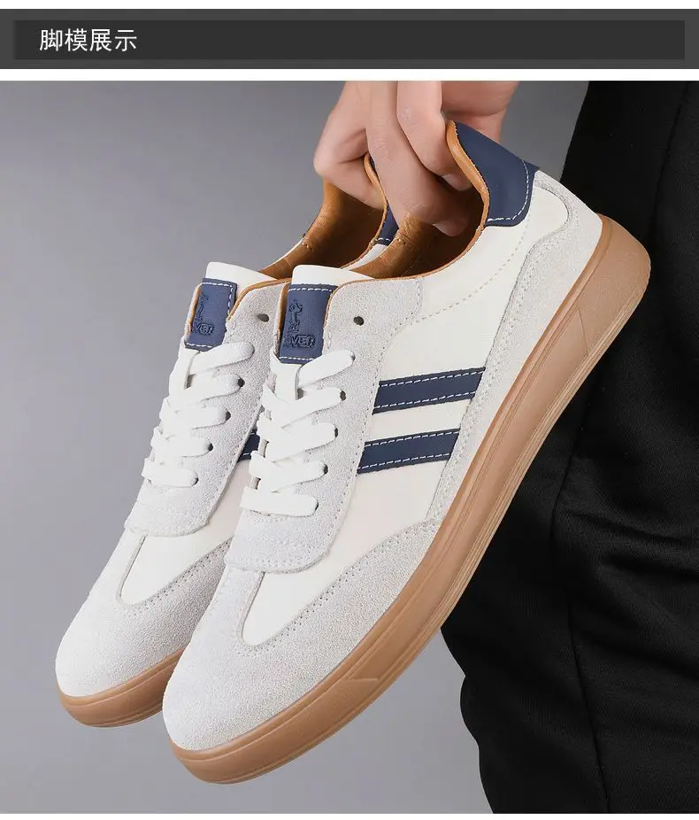 High Quality Leather Sneakers Men Trainers Classic Casual Sports Shoes Man Flat Sneakers Outdoor Non-slip Men's Skateboard Shoes