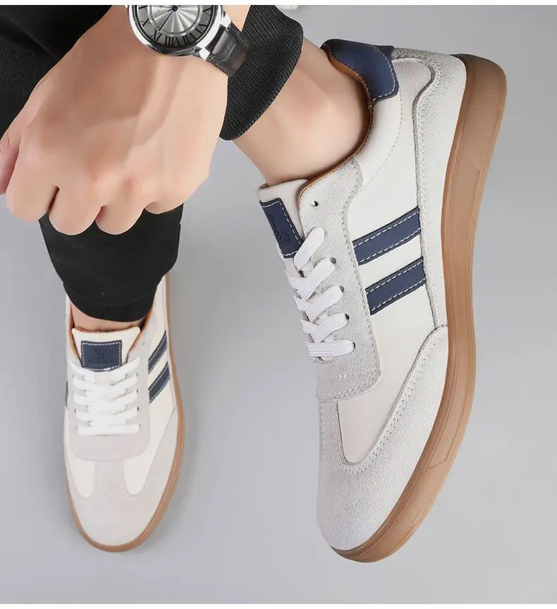 High Quality Leather Sneakers Men Trainers Classic Casual Sports Shoes Man Flat Sneakers Outdoor Non-slip Men's Skateboard Shoes