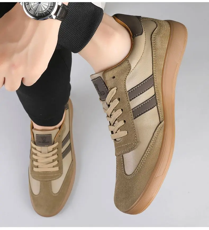 High Quality Leather Sneakers Men Trainers Classic Casual Sports Shoes Man Flat Sneakers Outdoor Non-slip Men's Skateboard Shoes