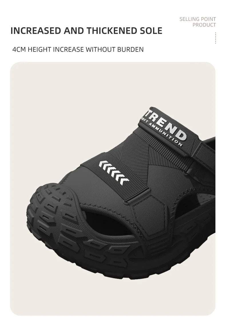 2026 Summer Hot Sale Men's EVA Sandals Summer Thick Soft Soled Outdoor Wear Beach Casual Sports Perforated Shoes Plus Size 48-49