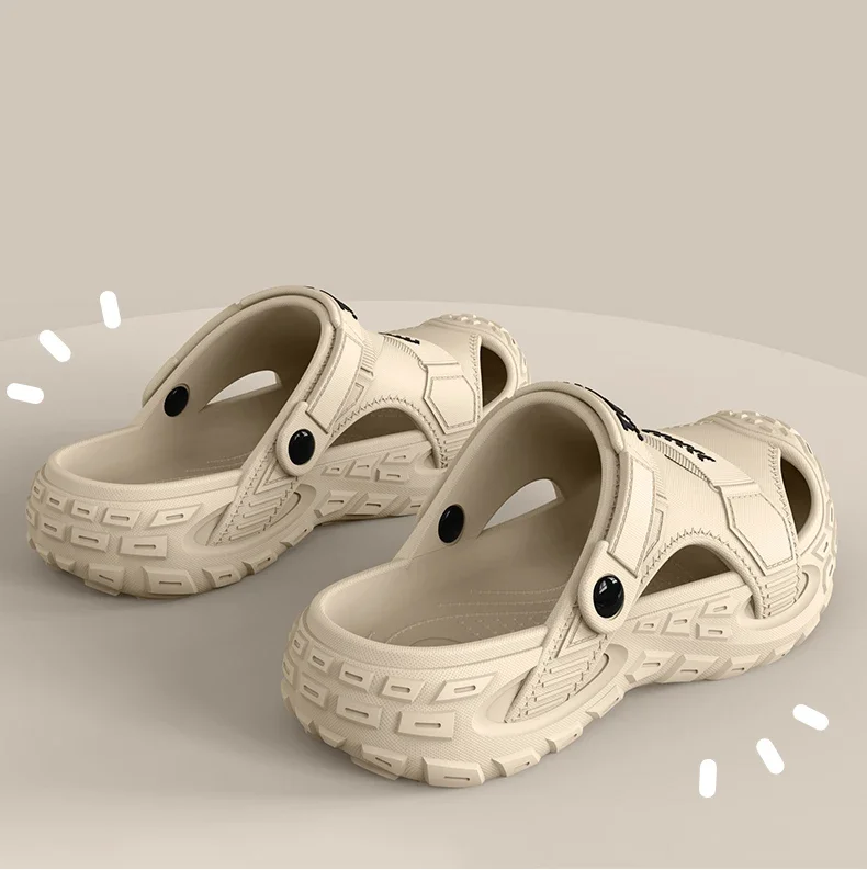 2026 Summer Hot Sale Men's EVA Sandals Summer Thick Soft Soled Outdoor Wear Beach Casual Sports Perforated Shoes Plus Size 48-49