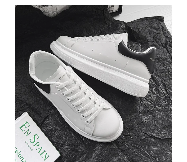 Men's breathable lightweight white shoes spring summer soft-sole comfort walking casual shoes fashion student sports baord shoes