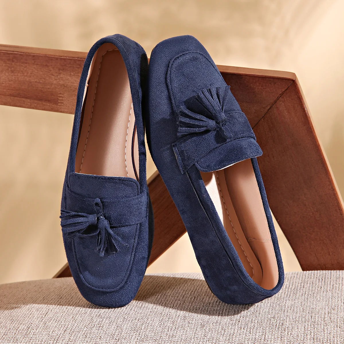 Woman's Flat Shoes Large Size Spring New Fashion Square Toe Comfortable Soft Ballet Flats Simple Versatile Casual Slip on Shoes