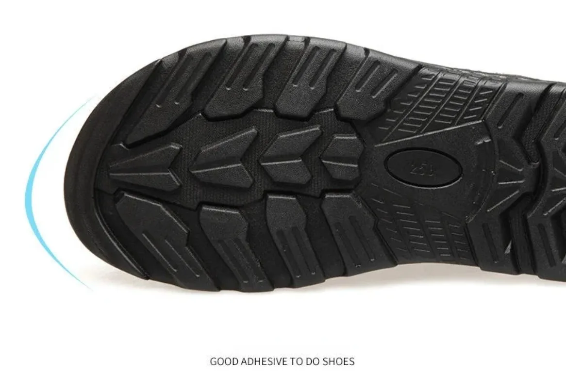 Summer Men Leather Sandals Leather Non-slip Men Shoes Slippers Outdoor Thick-soled Beach Shoes Comfor Soft Men Sandas