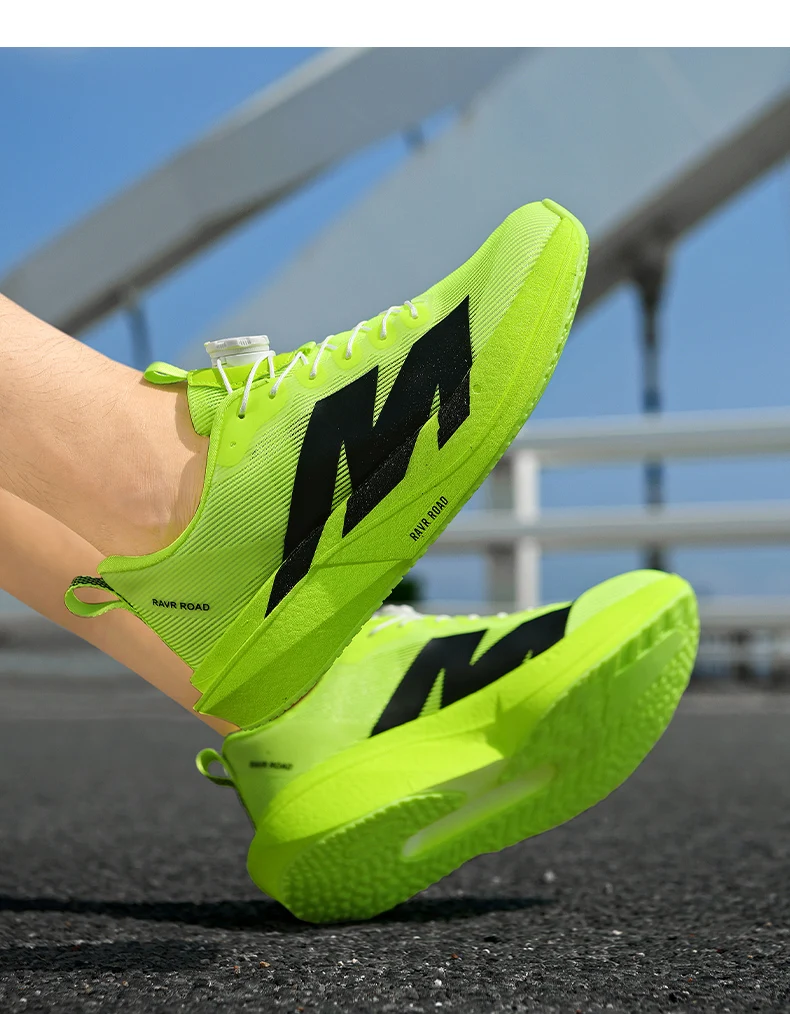 Men Cushioned Carbon Plate Running Footwear Breathable Mesh Marathon Sneakers Non-Slip Lightweight Athletic Shoes for Women Gym