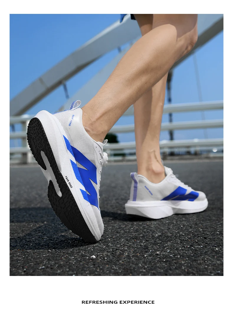 Men Cushioned Carbon Plate Running Footwear Breathable Mesh Marathon Sneakers Non-Slip Lightweight Athletic Shoes for Women Gym