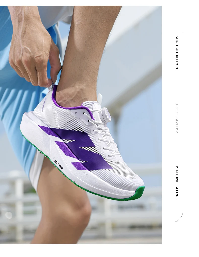 Men Cushioned Carbon Plate Running Footwear Breathable Mesh Marathon Sneakers Non-Slip Lightweight Athletic Shoes for Women Gym