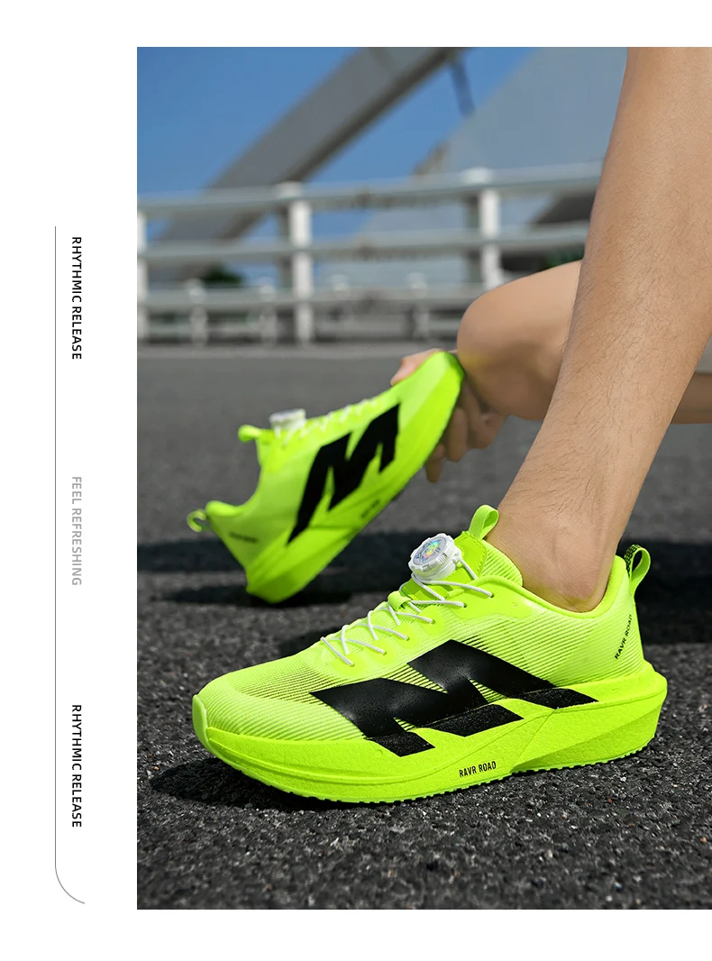 Men Cushioned Carbon Plate Running Footwear Breathable Mesh Marathon Sneakers Non-Slip Lightweight Athletic Shoes for Women Gym