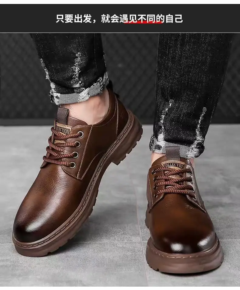2026 Autumn Men Business Casual Soft Leather Shoes Comfortable Sole British Style Fashion Work Shoes