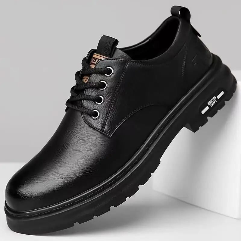 2026 Autumn Men Business Casual Soft Leather Shoes Comfortable Sole British Style Fashion Work Shoes