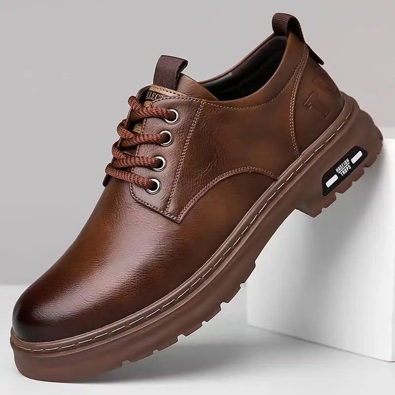 2026 Autumn Men Business Casual Soft Leather Shoes Comfortable Sole British Style Fashion Work Shoes