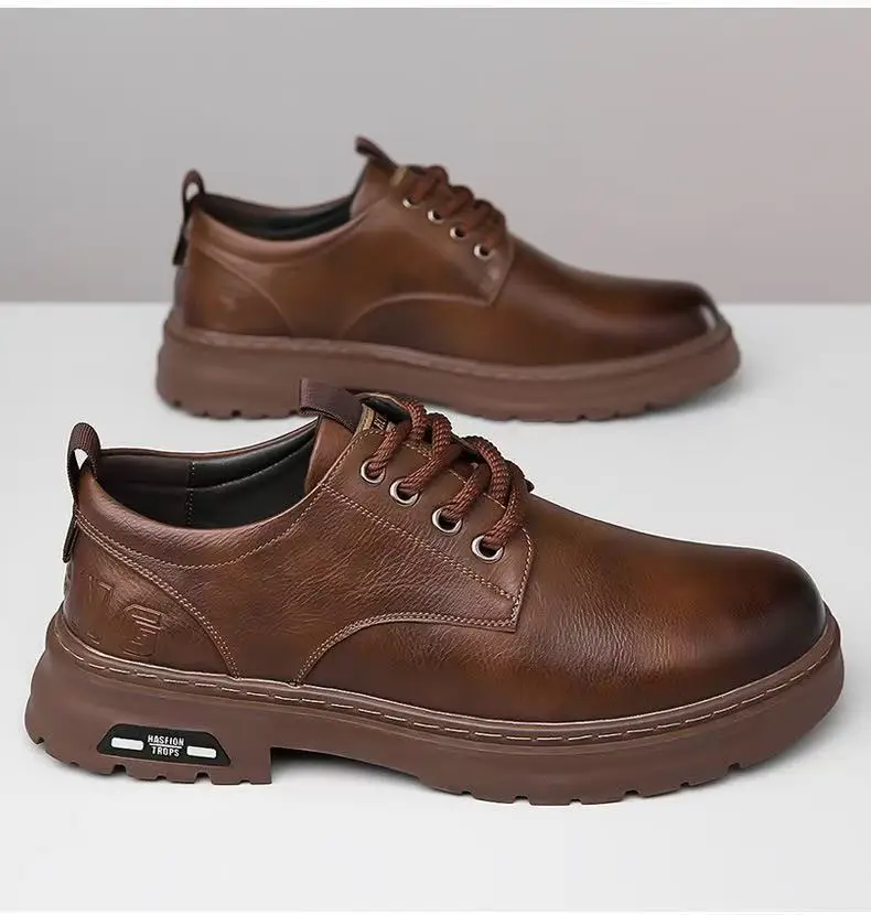 2026 Autumn Men Business Casual Soft Leather Shoes Comfortable Sole British Style Fashion Work Shoes
