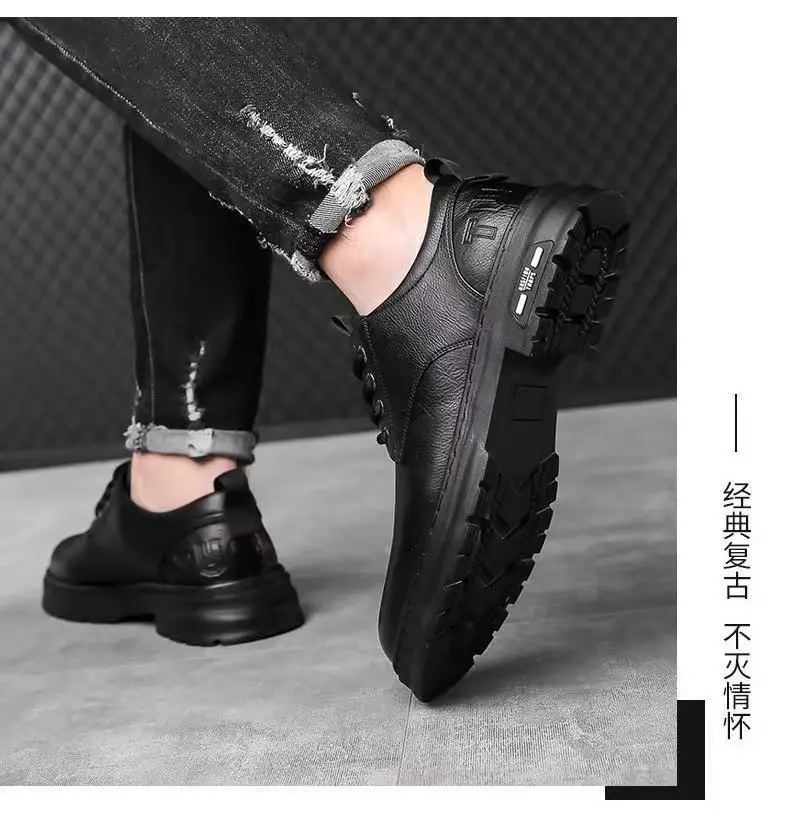 2026 Autumn Men Business Casual Soft Leather Shoes Comfortable Sole British Style Fashion Work Shoes