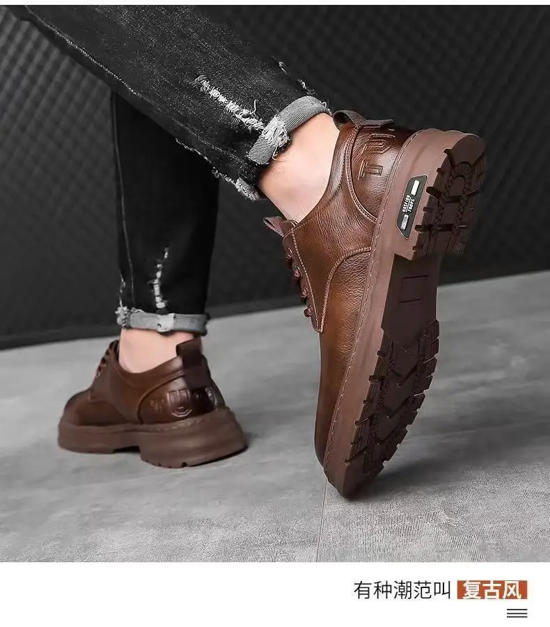 2026 Autumn Men Business Casual Soft Leather Shoes Comfortable Sole British Style Fashion Work Shoes