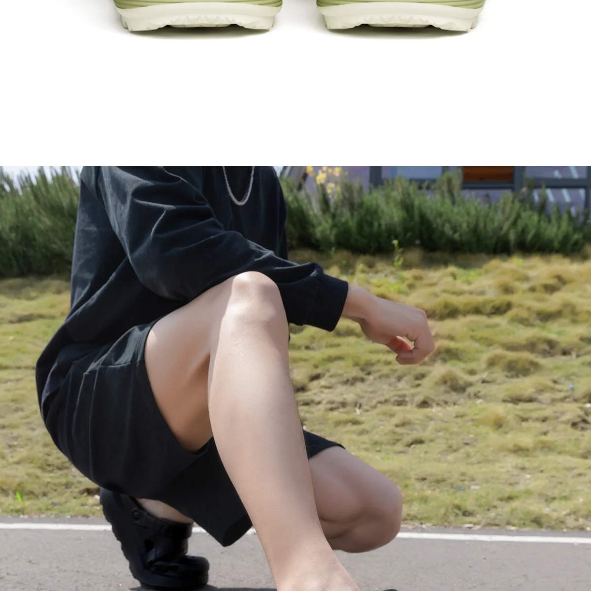 Women Black Platform Clogs Sandals - 2026 Summer Thick Sole Non-slip Garden Shoes - Breathable EVA Beach Slippers for Outdoor