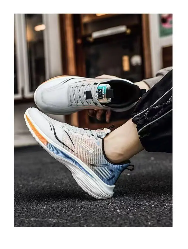 Men Breathable Mesh Running Shoes Lightweight Non Slip Soft Sole Casual Sneakers for Spring Summer