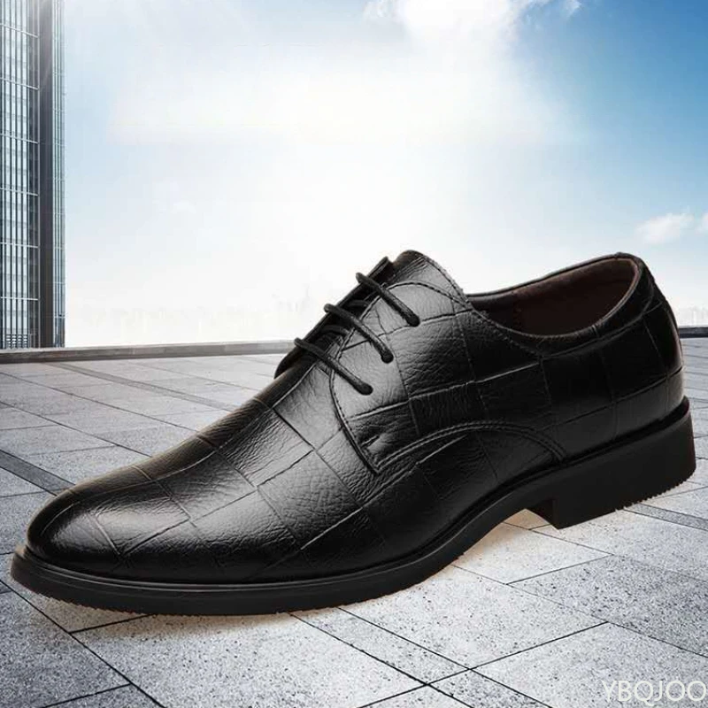 New Mens Business leather Shoes Soft soled comfortable formal shoe Casual versatile work footwear Fashion light Male shoes Homme