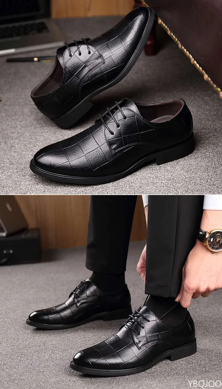 New Mens Business leather Shoes Soft soled comfortable formal shoe Casual versatile work footwear Fashion light Male shoes Homme