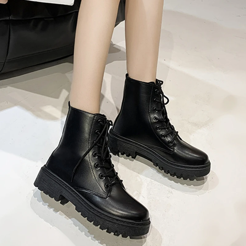 New Solid Color Simple Cross-strap Fashionable Women's Shoes Plus Velvet Warm Casual and Comfortable Short Boots Chaussure Femme