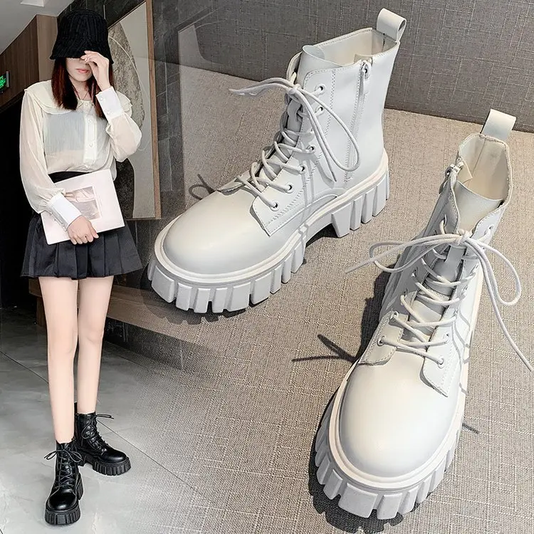 2024 New Women Leather Face Boots Outdoor nonslip walking shoe Fashion comfort soft soled boots casual female shoes Mujer