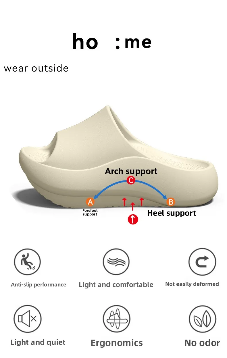 German arch support negative heel slippers for women, summer 2026 new indoor home flat foot correction sandals for men