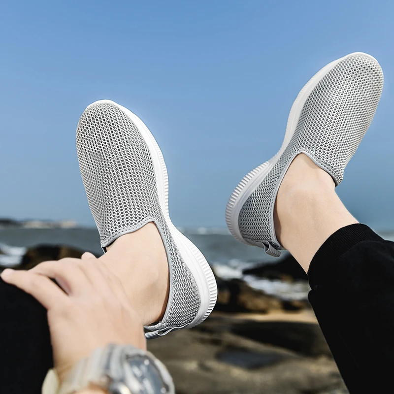 MAEDEF Sneakers Men Summer Casual Shoe Men Mesh Breathable Outdoor Non Slip Sports Shoes Slip on Loafers for Men Pius Size 35-46