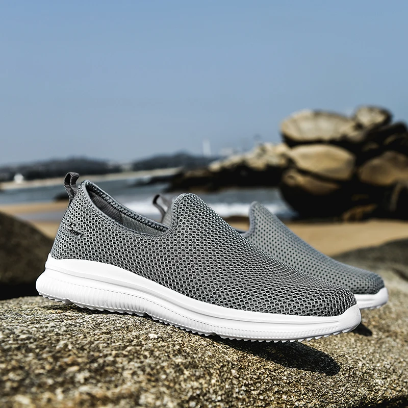 MAEDEF Sneakers Men Summer Casual Shoe Men Mesh Breathable Outdoor Non Slip Sports Shoes Slip on Loafers for Men Pius Size 35-46