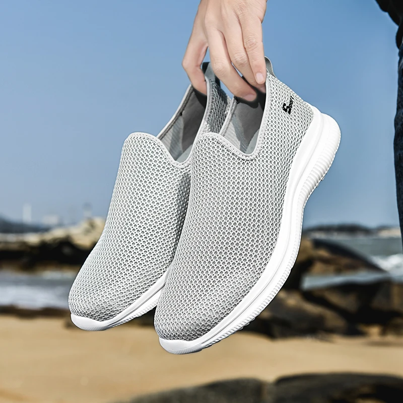 MAEDEF Sneakers Men Summer Casual Shoe Men Mesh Breathable Outdoor Non Slip Sports Shoes Slip on Loafers for Men Pius Size 35-46