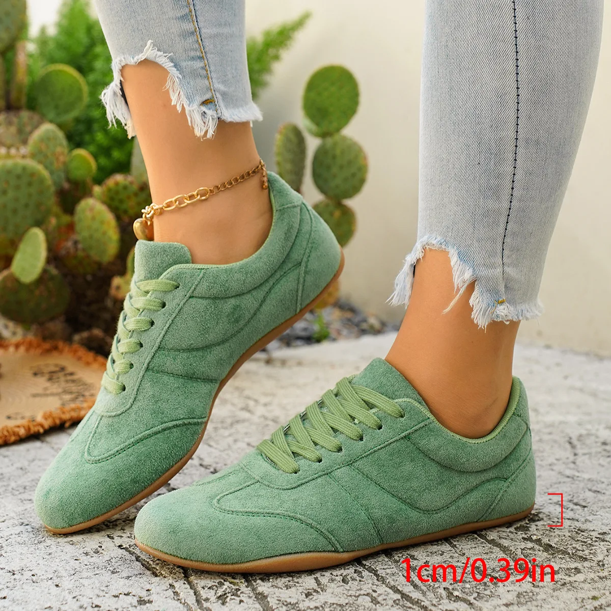 Women's Casual Flat-soled Non-slip Wear-resistant Sport Shoes Spring Autumn Round-toe Soft and Comfortable Women Single Shoes