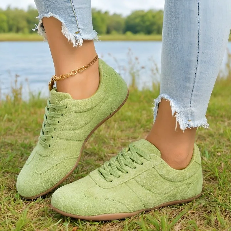 Women's Casual Flat-soled Non-slip Wear-resistant Sport Shoes Spring Autumn Round-toe Soft and Comfortable Women Single Shoes