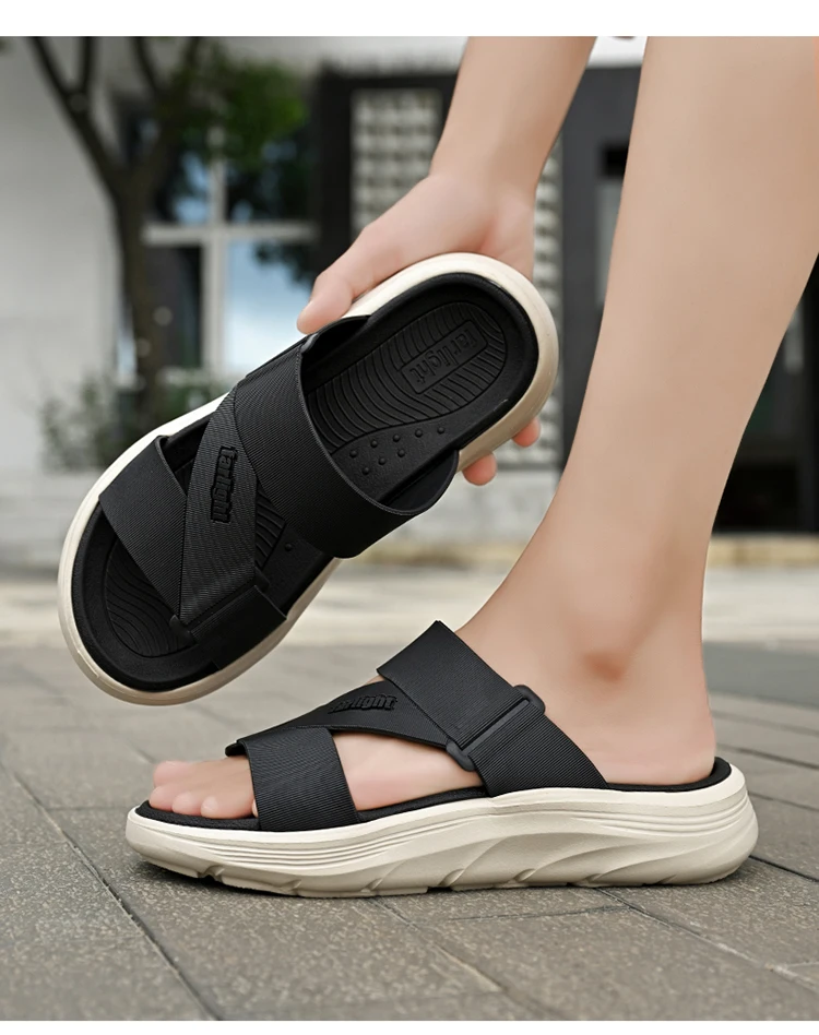 Summer New Men's Sandals Outdoor Fashion, Comfortable Thick Soled Casual Shoes Large Size Lightweight Non Slip Walking Slippers