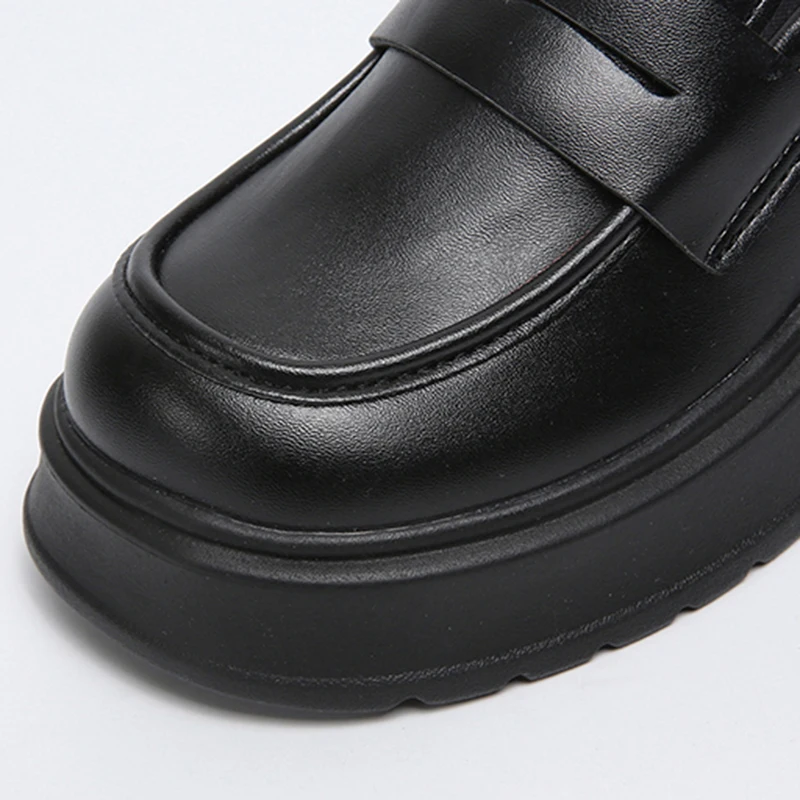 Lucyever Women's Loafers 2024 Spring British Style Slip On Platform Mary Jane Shoes Woman Japanese Jk Uniform Lolita Shoes Women
