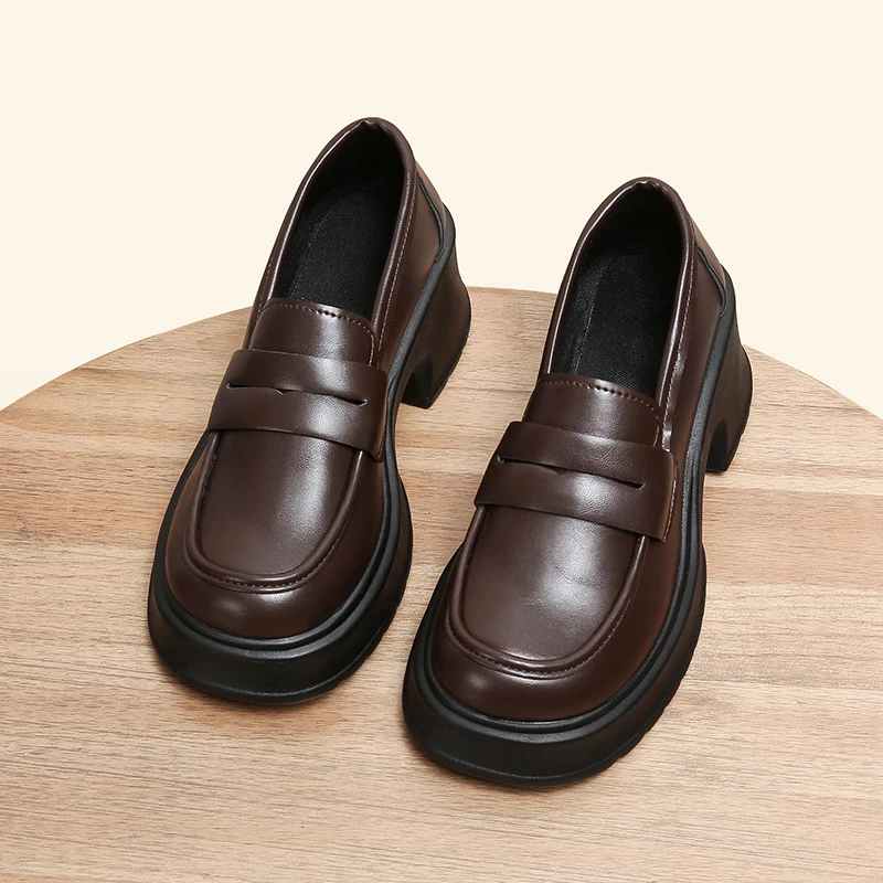 Lucyever Women's Loafers 2024 Spring British Style Slip On Platform Mary Jane Shoes Woman Japanese Jk Uniform Lolita Shoes Women