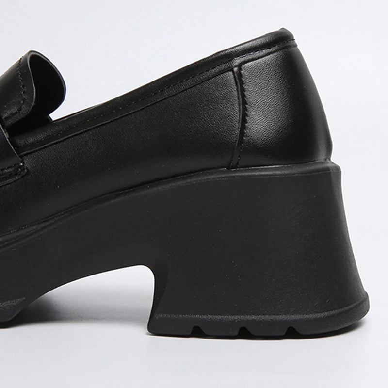 Lucyever Women's Loafers 2024 Spring British Style Slip On Platform Mary Jane Shoes Woman Japanese Jk Uniform Lolita Shoes Women