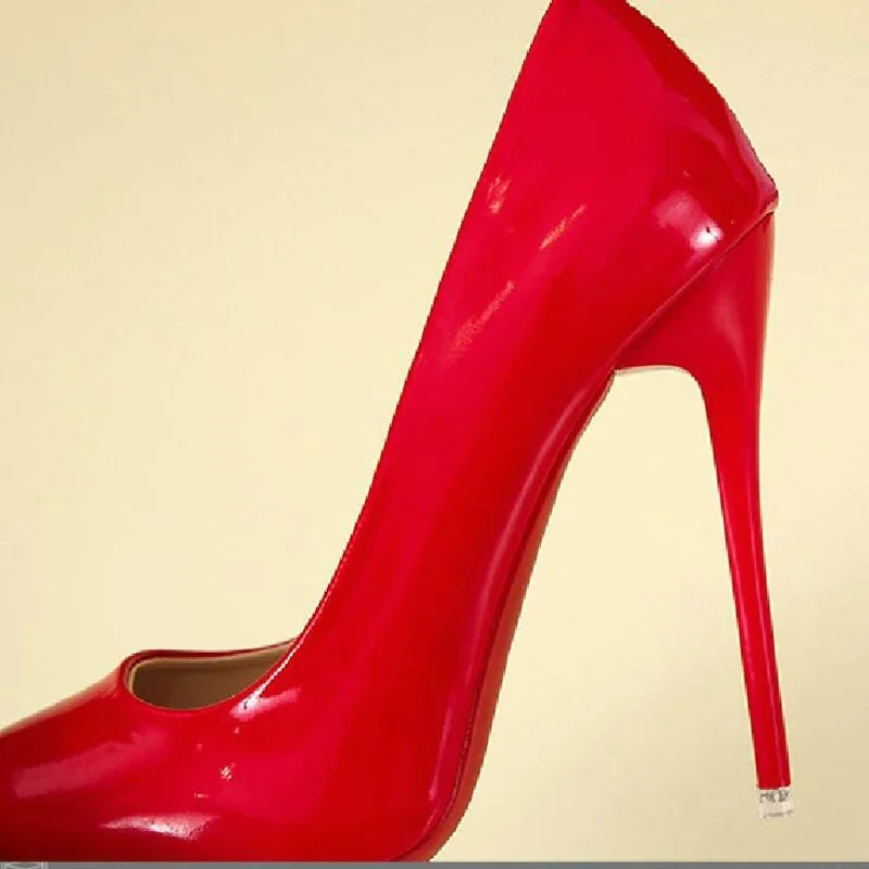 2024 Women Shoes Red High Heels Sexy Pointed Toe 12cm Pumps Wedding Dress Shoes Nude Black Color Red Rubber Bottom High Heels