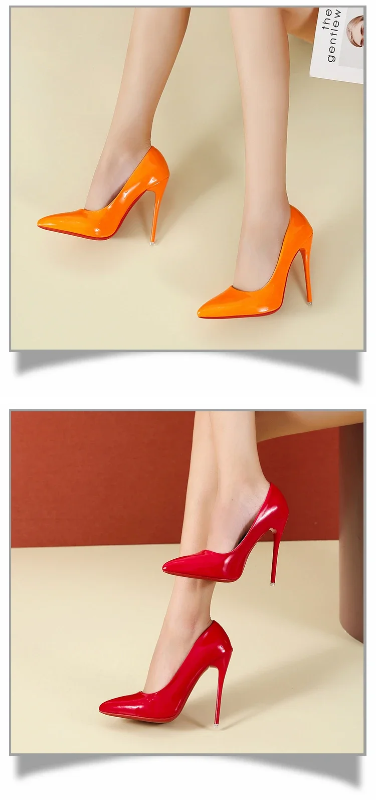 2024 Women Shoes Red High Heels Sexy Pointed Toe 12cm Pumps Wedding Dress Shoes Nude Black Color Red Rubber Bottom High Heels