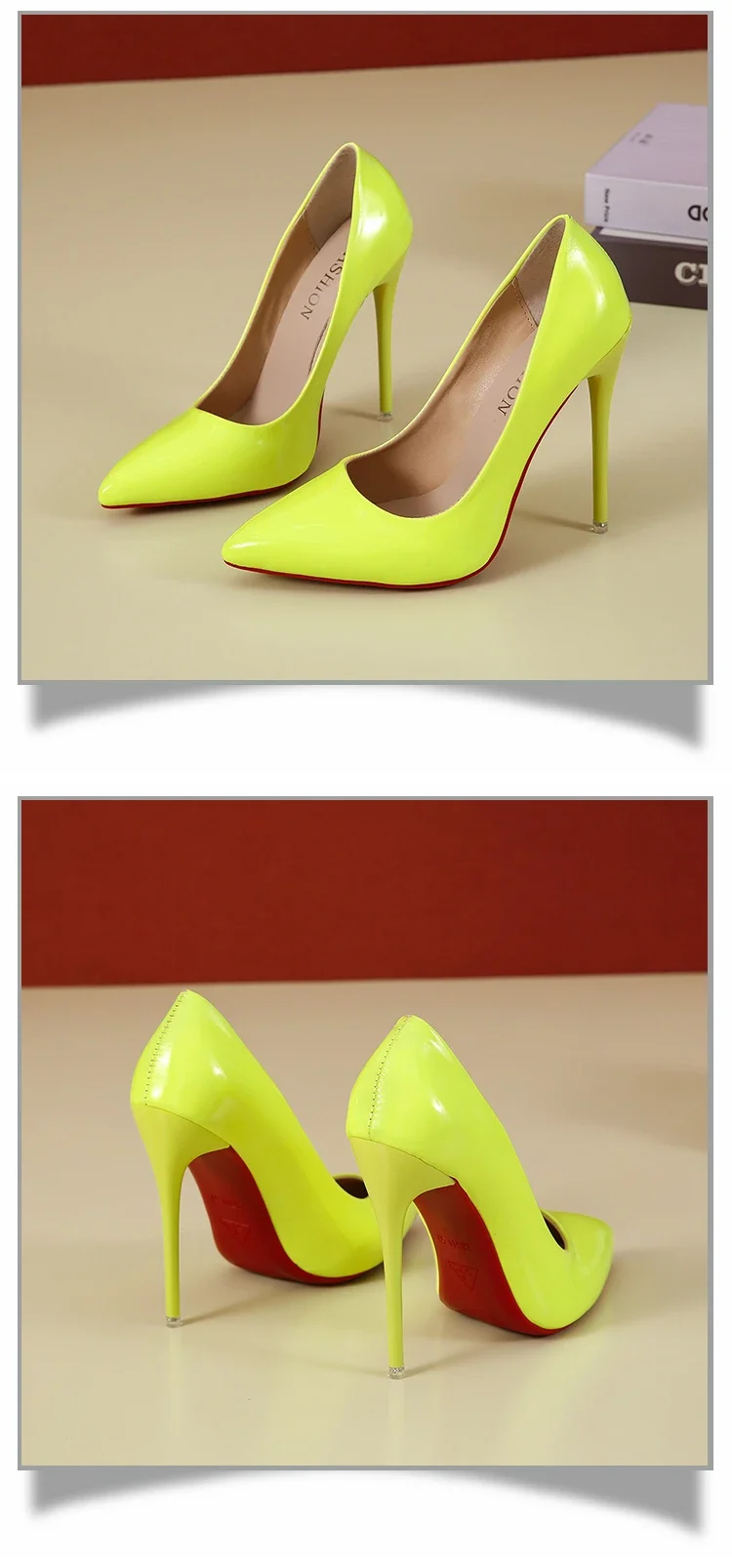 2024 Women Shoes Red High Heels Sexy Pointed Toe 12cm Pumps Wedding Dress Shoes Nude Black Color Red Rubber Bottom High Heels