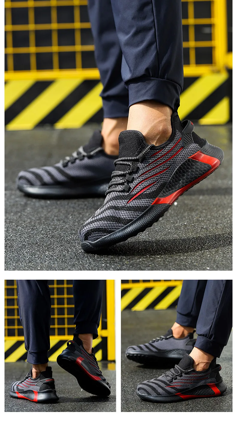 Men Work Safety Shoes Anti-puncture Working Sneakers Male Indestructible Work Shoes Men Boots Lightweight Men Shoes Safety Boots